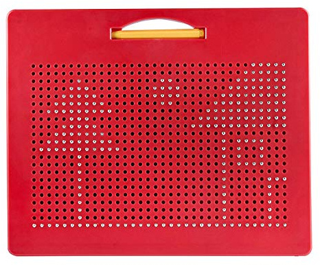 Playmags Magna Drawing Board – Fun Design & Draw Travel Tablet w/ 782 Built-in Magnetic Balls, Matching Stylus Pen & Easy Carry Handle; Clean, Creative Fun & STEM Education for Toddlers Age 3+