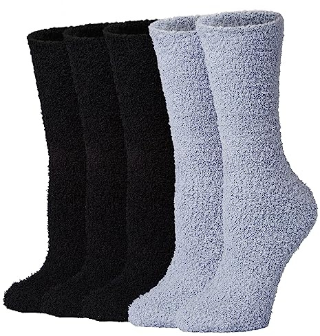 Justay Comf 5 Paar Kuschelsocken Herren Bettsocken Kuschel Flauschig Weiche Socken Haussocken Warme Dicke Business Herren Socken