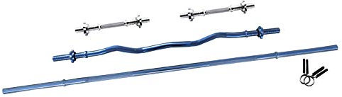 Lisaro Premium hantelstång set med skivstång 160 cm, SZ stång 120 cm & 2 x hantelstänger 35 cm – standardförändrad och förkromad | skivhållare Ø 30 mm | Professionell hanteluppsättning