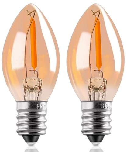 Genixgreen C7 LED ampoule E14 Edison ampoule 0.5W lampe de nuit incandescente remplacement 5 W ampoule, 2200k blanc chaud Vintage décoration de Noël ampoule, non dimmable, 2 PCS
