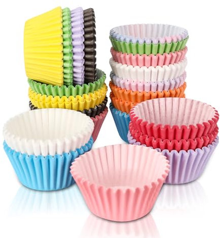 Pirottini per muffin carta, 500 Pezzi Pirottini di Carta, Mini Pirottini Muffin Carta-10 colori diversi, Multicolore Pirottini Cupcake, per Festa Compleanno Ristorante Pasticceria