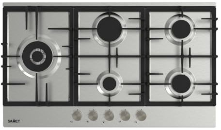 Piano Cottura gas 5 fuochi 90 cm acciaio inox Samet Nettuno90