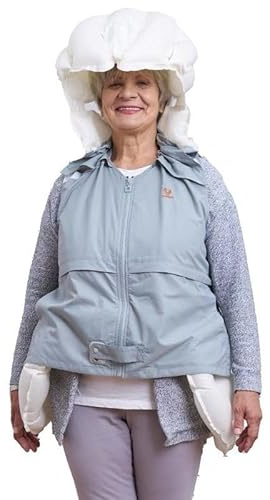 Abbigliamento Protettivo Intelligente Tuta Anticaduta con Airbag per Anziani,0,08 S Pop Up,Protezione Completa A 270°,Gilet Anticaduta con Airbag Tramite App,FemaleBlue-M