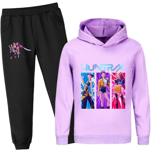 NILKOOZ KPOP Boys Tracksuits Kids Girls Hoodied Sweatshirt Fashion Long Sleeve & Pants Sets Streetwear for Ages 2-13