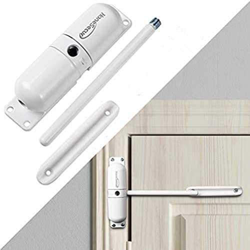 Homy Store Dörrstängare, brandklassad fjäder dörrstängare, ytmonterad dörrgrindsstängare, automatisk stängning justerbar säkerhet (vit)
