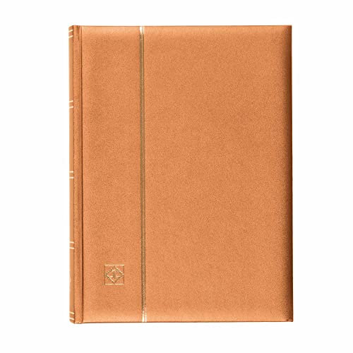 Leuchtturm 358060 Briefmarken-Sammelalbum Comfort - DIN A4, 64 Seiten, Pergaminstreifen, wattierter Einband - Bronze