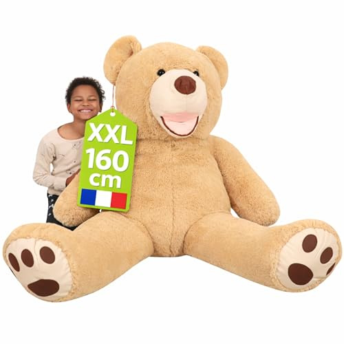 bananair - Riesen Teddy groß 160 cm, in Frankreich Hergestellt, CE-Zertifizierung, Sehr Weich und Flauschig, Teddybär XXL für Geburtstage und andere Feiern