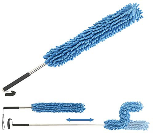 Plumeau malléable en microfibre avec manche télescopique 135 cm [Sichler Haushaltsgeräte]