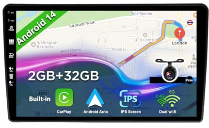 JOYX Android 14 Autoradio Compatible para Renault Duster/Dacia Sandero/Lada Xray 2/Renault Captur/Logan - 2G+32G - Libre Cámara Canbus - 1 DIN - 8 Pulgadas - Soporte Dab 4G WLAN Carplay Bluetooth5.0