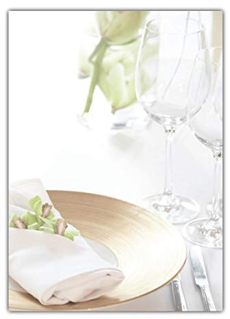 Gastronomie Motivpapier Briefpapier (MPA-5207, DIN A4, 100 Blatt) Motiv Restaurant Gläser Glas Teller Serviette Besteck