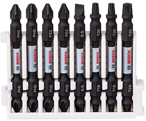 Bosch Professional Set De 8 Puntas De Atornillar Dobles Impact Control (Pick And Click, Accesorio Para Taladro De Impacto)