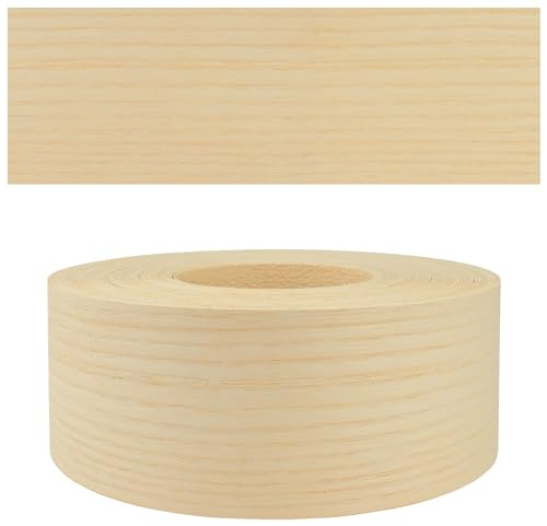 Mprofi MT® Real Wood Veneer Edging Banding | Ash | 45mm x 10m | Edge Tape | Iron-On Edge Trim with Hot Melt Adhesive | Durable & Easy to Apply for Furniture, Shelves & Worktops