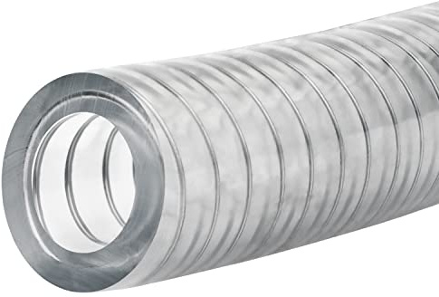 USA Sealing ZUSA-HT-3182 FDA Steel Wire Reinforced PVC Tubing, 3/4 ID, 1 OD, 10' Length