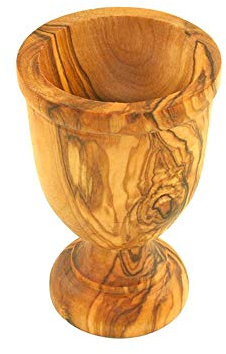 mitienda mit Liebe gemacht Eierbecher aus Olivenholz, Handgemachte Eierhalter aus Holz für Frühstückseier Elegant