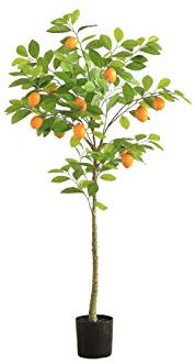 luckxuan Künstlicher Bonsai 43 Zoll große Schwarze künstliche Kunststoff-Topfpflanzen, wunderschöne künstliche Zitronenbaum-Pflanzendekoration for die Inneneinrichtung Kunstbonsai