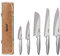 hecef 5 Piezas Cuchillos Cocina con Bolsas para Cuchillos, Juego Cuchillos Profesional de Acero Inoxidable, Set Cuchillos con Cuero Impermeable para Barbacoa, Picnic