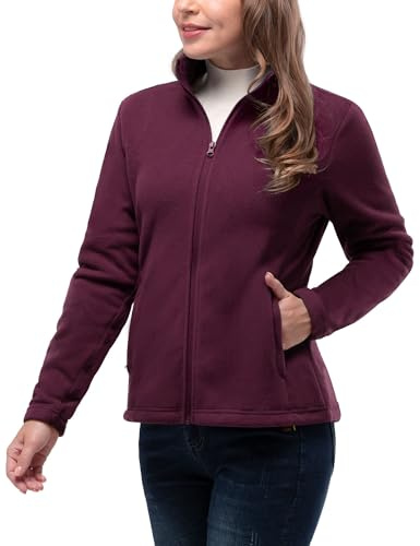 33,000ft Womens Fleece Jackets Ladies Lightweight Warm Full Zip Coat | Breathable, Microfleece, 4 Pockets, Stretch, Anti-pilling, Outerwear for Casual Running, Hiking, Walking, Outdoor Sport