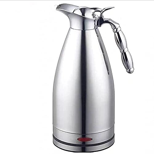 HODAGES Bouilloire électrique rétro 2L avec Bec étanche Chauffe-Eau à ébullition Rapide Huit Heures pour Garder au Chaud Mise Hors Tension Automatique Base détachable (Argent)