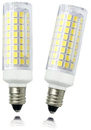 ZSSXOLED E11 LED Light Bulb 7W Dimmable Mini Candelabra Base 75W Halogen Equivalent, T3/T4 JD LED Corn Bulb for Indoor Chandeliers Cabinet Decorative Lighting White 6000K
