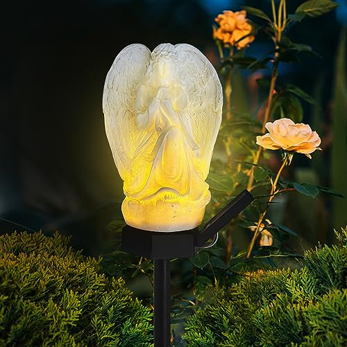NLNEY Gartenleuchten Engel Solar Leuchte, Solarleuchte Wasserdichte LED Solar Licht Gartenlicht Außenbeleuchtung Nachtlicht für Außen Gartenfigur Deko, Lawn, Path