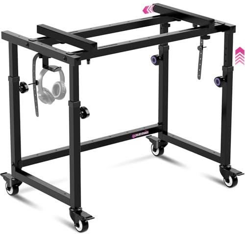 Pianotangentsstativ musikstudio-skrivbord för musikproduktion – elektriska digitala pianonsyntar för 49 54 61 88 tangenter – rullande heminspelningsstudio arbetsstation DJ tangentbordsbord –
