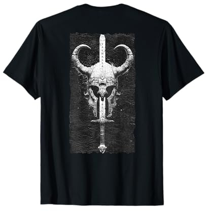 Valhalla Odin Thor Runen Viking Helm Backprint Wikinger T-Shirt