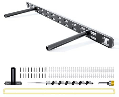 1pc Floating Shelf Bracket Heavy Duty,Decorative Floating Shelf Hardware Hidden Black Metal Fireplace Mantel Bracket (18X6X1.0 with Tool)