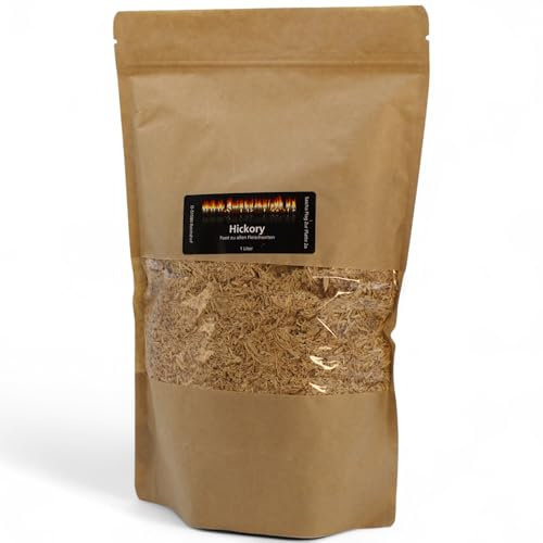 Räucherspäne 0,5-1,5 mm Räuchermehl 1 Liter Verschiedene Sorten wie Buche oder Hickory Alles in Premium Qualität BBQ