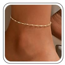 Xduargs Boho Satellite Ankle Bracelet Vintage Beaded Station Anklet Gold Ball Bead Anklet Foot Chain Minimalist Satellite Ball Beach Anklet Jewelry for Women and Girls