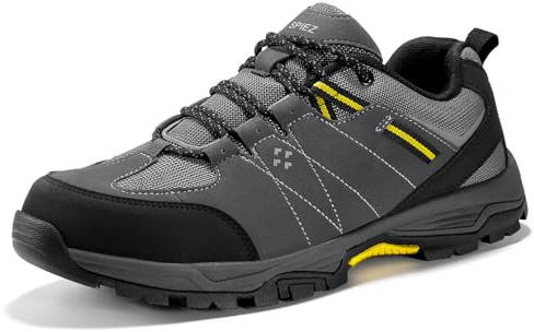 SPIEZ Zapatillas De Seguridad Hombre - Zapatos De Trabajo Ligeros con Puntera De PláStico para Hombre，Zapatillas Ligeras Hombre Negro/Gris EU43