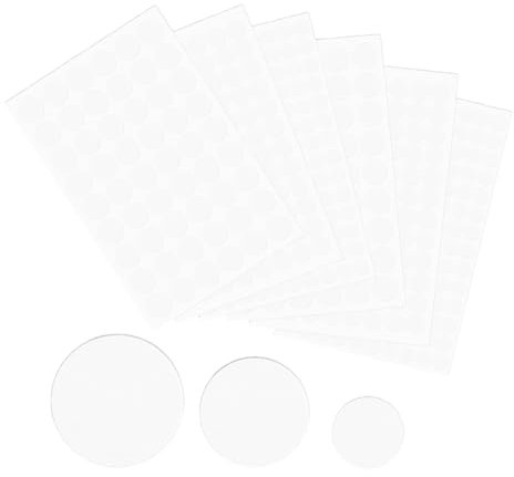 White Self-Adhesive Screw Hole Stickers, 6 Sheets 580Pcs Waterproof Textured PVC White Screw Hole Covers Stickers, for Furniture Cabinet Shelve Plate(108Pcs 21mm/192Pcs 15mm/280Pcs 12mm)