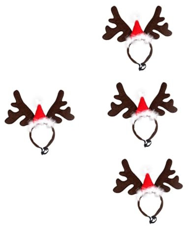 BESPORTBLE 4 Stück Haustier-Weihnachts-Stirnband Weihnachtsstirnband für Hunde Katze Rentier Stirnband Dog Christmas Costume hundeweihnachtskostüme Haustiere Hund Weihnachtskopfband
