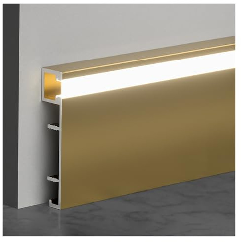 Veletta LED Soffitto Battiscopa con canale in alluminio da 1 m per angolo di parete, battiscopa con profilo a canale con copertura, battiscopa con canale LED per camera da letto, cucina, home theater(