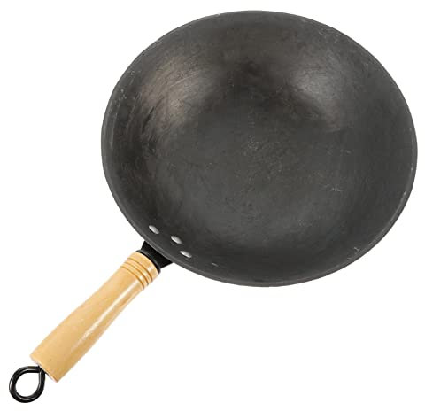 Ciieeo Poêle à Frire Wok Robuste Avec Fond Rond Poêle à Induction Pour Cuisinière à Gaz Ustensiles De Cuisine Pratiques Pour Usage Quotidien