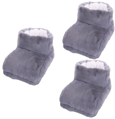 Beaupretty 3St Fußwärmer Fußmassagegerät Bodenheizung Zehe Füße wärmer Beine usb heizpad beheizbare schuhe Fußheizmatte hausschuhe fuß heizkissen Fußheizung unter dem Schreibtisch Plüsch Grey