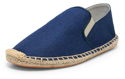Alexis Leroy Lätta canvasskor herr Espadrillas, Blå fyrkantig tunga, 42 EU