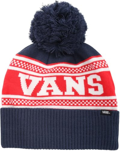 Vans Blaue und rote Bommel Beanie Dress Blues