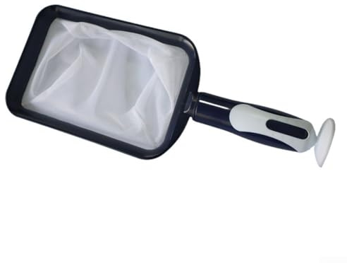 Pool-Skimmernetz mit Stange, 32 cm, Schwimmbad-Reinigungsnetz, feinmaschig, Skimmer, anpassbar für die Reinigung von Pool, Garten, Teich