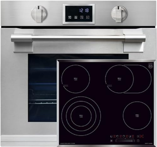 Kaiser EH 6339+KCT 6715 F - Juego de horno empotrado (86 L, con pirólisis y AirFry, pantalla táctil, mordaza giratoria, placa eléctrica, 60 cm, 4 zonas de cocción, zonas QuickHeat