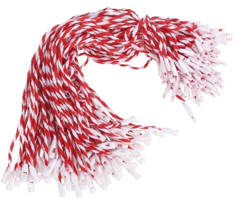 Cabilock 500 Stück Robuste Baumwollseile mit Sicherheitsverschluss Dekorationshänger für Festliche Ornamente und Baubles für Drinnen und Draußen