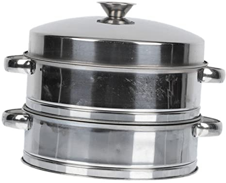 POPETPOP Vaporera Inoxidable con Tapa Herramienta de Cocina para Cocción al Vapor de Verduras Pescado y Dim Sum Utensilio Multi Funcional para Cocinas Modernas