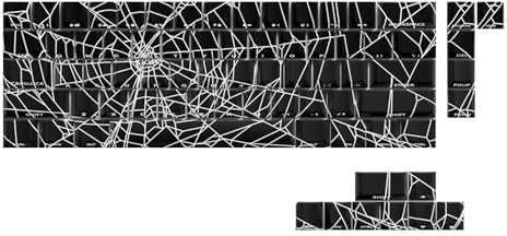 Fahoujs 64/74Key Keycaps Customs Spiders Web KeyCap Set Side Print Backit Lit. Portachiavi per tastiere meccaniche 61/64/68 Spiders Web