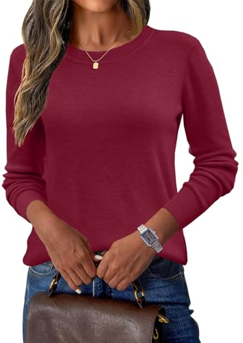CheChury Maglione da Lana Cashmere Donna Invernale Maglioni Girocollo Maglione a Maglia Morbido Manica Lunga Pullover Elegante Top Casual Maglieria Autunno e Inverno Lavorato a Maglia Senza Cuciture