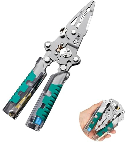 2025 New Tuvilo Electrician Pliers,20-in-1 Multi-Tool with Folding Stylus, Screwdriver & Wire Stripper, Heavy-Duty Electrical Pliers for DIY, Home & Professional Repairs