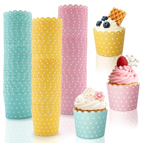 Muffinförmchen Papier 150 Stück, Cupcake Wrapper 6 x 5 x 4,7 cm | Papierförmchen für Cupcakes, Muffins, Backen, Geburtstag, Hochzeit, Party, Candy Bar & Dessertdeko