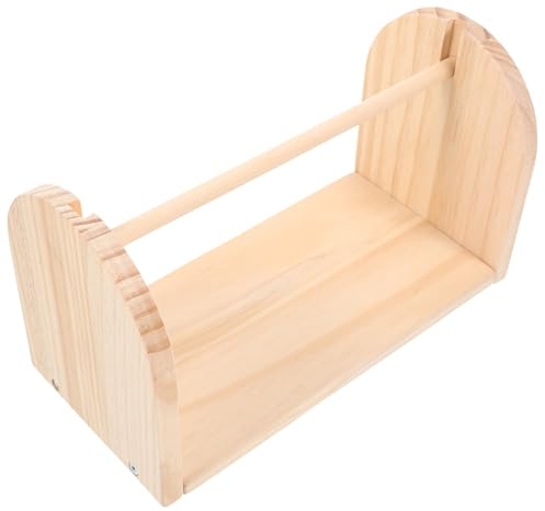 POPETPOP Avvolgitore Manuale in Legno Beige per Fili e Nastri Design Minimalista, Supporto per Bobine Accesso Rapido e Facile, per Artigianato e Cucito