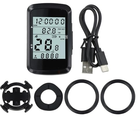 Opatiny Wireless Bicycle Computer GPS Speedometer Odometer 2.4 Inch Screen Backlight Waterproof(computer+base)