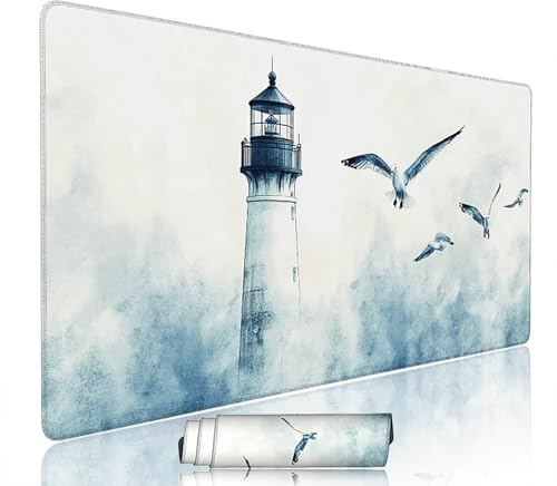 Tapis de Souris Abstrait sous Main Bureau Tapis de Souris Gaming XXL 1200x600x3mm Mouse Pad Caoutchouc Phare Grand sous Main Gamer Accessoires PC Imperméable, pour Clavier Ordinateur Portable w-7235