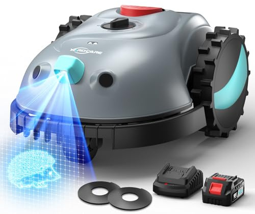 (2026 Upgrade) YARDCARE V100 Mähroboter ohne Begrenzungskabel, mit Vision Navigation, 150 Hinderniserkennung, Rasenroboter bis zu 150 m², Akku Rasenmäher Roboter mit Magnetstreifen, Ersatzklingen