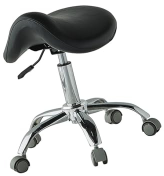 Ergonomisk Sadelpall Med Hjul, Rullstol Höjdjusterbar 49-64 Cm, 200 Kg Lastbärande, For Hemmakontorssalong(Black)